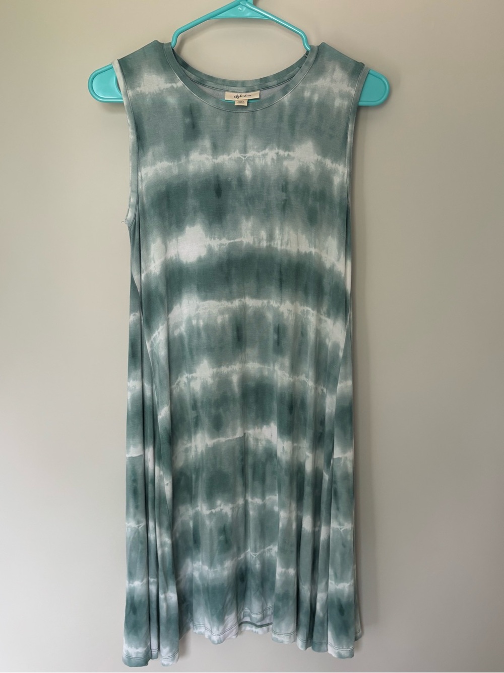 Style & Co. Sleeveless Tie-Dye Midi Dress - Green & White